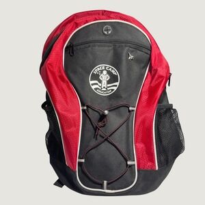 Vintage Space Camp Educator Backpack Red Black Nylon Laptop Bag Jet Pin 16x12.5